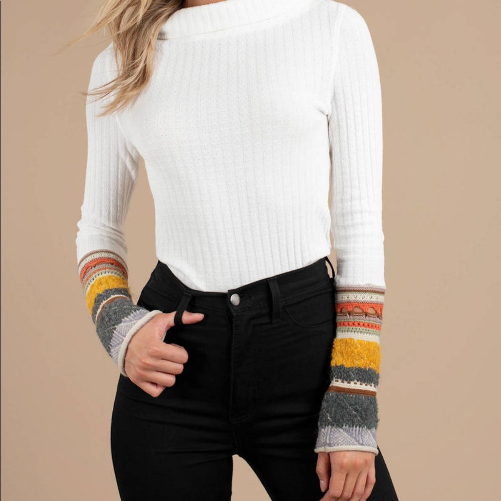 EUC Free People Mixed Up Cuff Ivory top